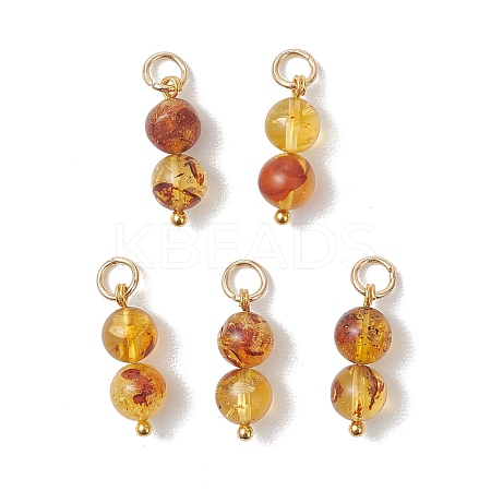 Natural Amber Round Pendants PALLOY-JF04990-1