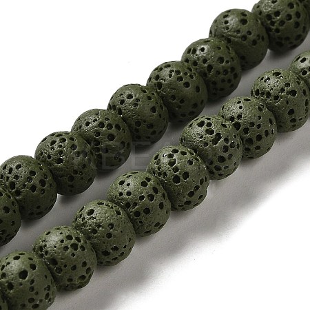 Natural Lava Rock Dyed Beads Strands G-Z036-B01-13-1