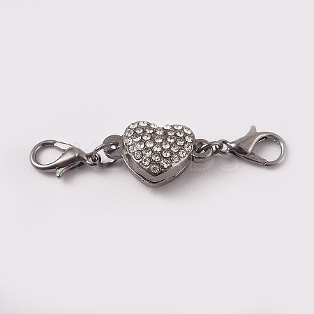 Alloy Rhinestone Magnetic Clasps ALRI-TAC0001-02B-1