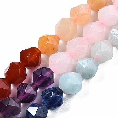 Chakra Theme Natural Tiger Eye & Rose Quartz & Amethyst & Topaz Jade & Red Agate & Amazonite & Sodalite Beads Strands X1-G-S376-002B-1