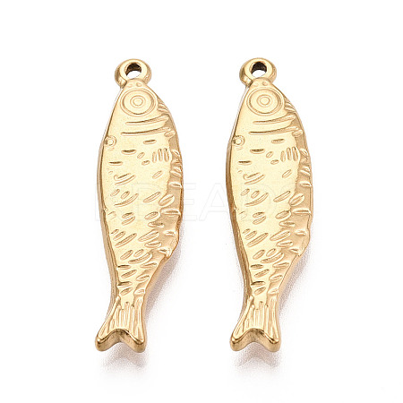 304 Stainless Steel Fish Pendants STAS-T069-13G-1