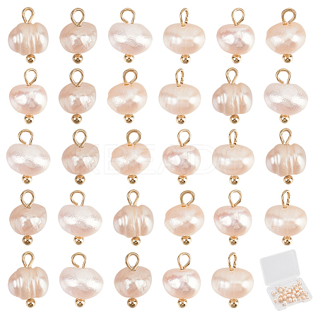 Natural Cultured Freshwater Pearl Potato Charms PALLOY-SC00008-1