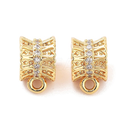 Brass Micro Pave Clear Cubic Zirconia Tube Bails KK-S394-06B-1