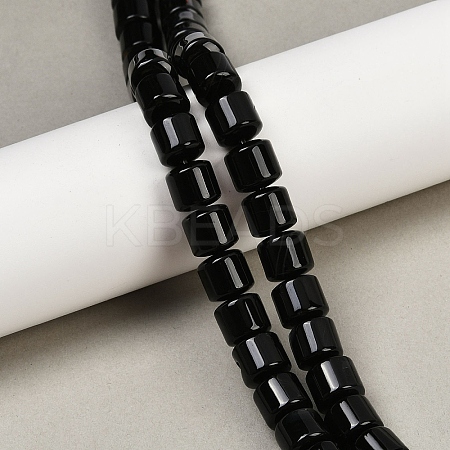 Natural Black Agate(Dyed & Heated) Beads Strands G-G275-D15-10x10mm-1