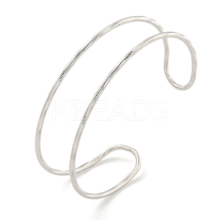 Non-Tarnish Hollowed 304 Stainless Steel Cuff Bangles BJEW-P331-07P-1