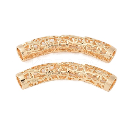 Hollow Out Brass Tube Beads KK-G532-01G-1