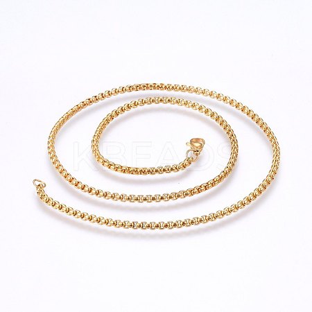 304 Stainless Steel Box Chain Necklaces NJEW-F227-09G-03-1