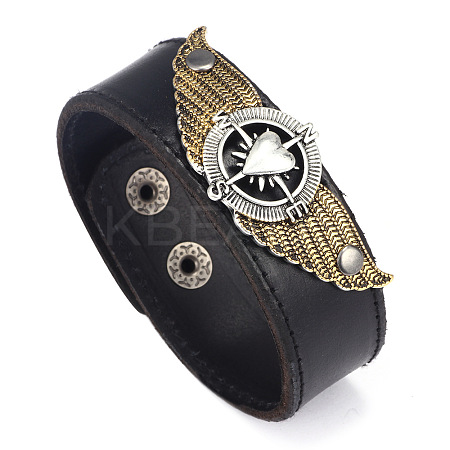 Leather Snap Bracelets BJEW-P240-D01-1