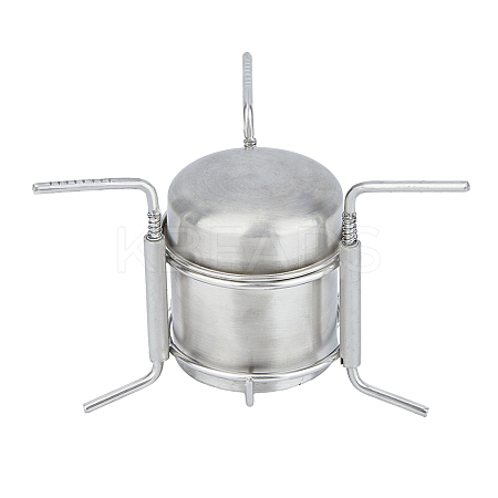 Portable Stainless Steel with Iron Liquid Alcohol Stoves for Camping AJEW-WH0314-339-1