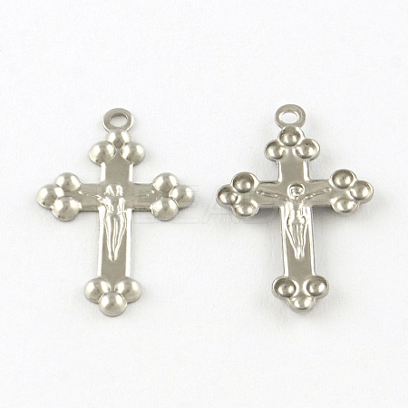Tarnish Resistant Crucifix Cross 201 Stainless Steel Pendants STAS-R075-15-1