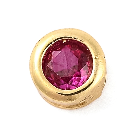 Rack Plating Flat Round Brass Micro Pave Cubic Zirconia Cabochons KK-F874-03G-06-1