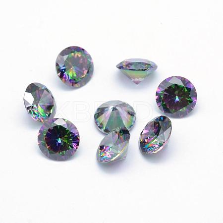 Cubic Zirconia Pointed Back Cabochons ZIRC-M002-8mm-010-1