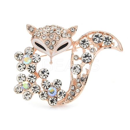 Fox Alloy Crystal Rhinestone Brooch PW-WG980DE-01-1