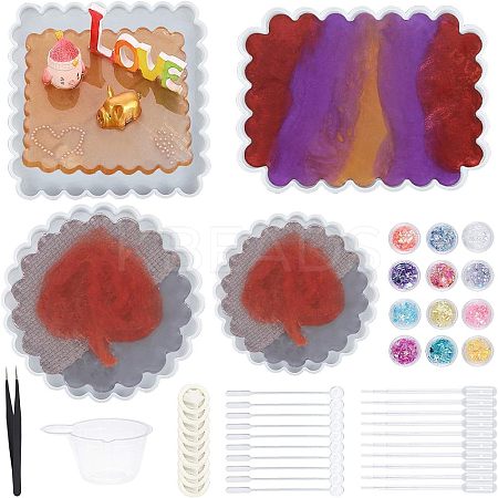 Waved Cup Pad Silicone Molds DIY-OC0002-04-1