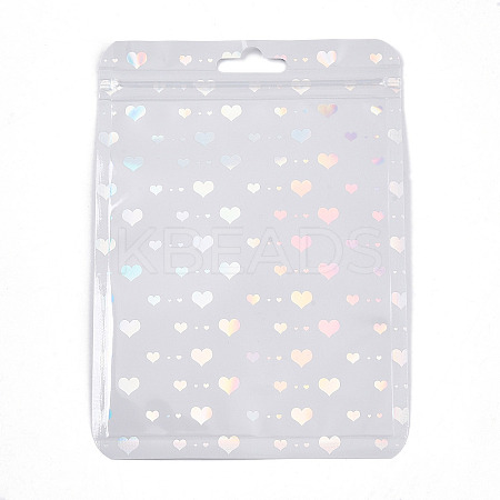 Rectangle Glitter Holographic Plastic Yin-yang Zip Top Gift Bags OPP-E004-01B-C02-1