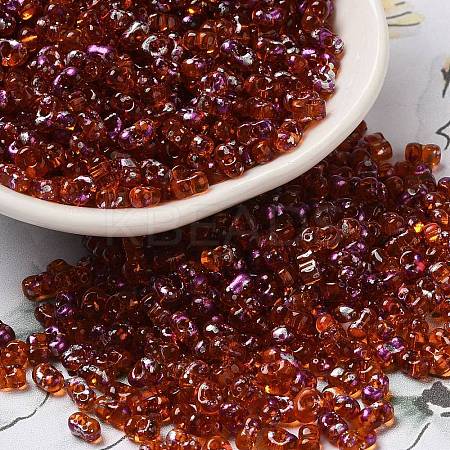 Spray Painted Glass Seed Beads SEED-F005-05A-04-1