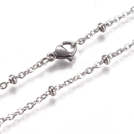 Non-Tarnish 304 Stainless Steel Cable Chains/Satellite Chains Necklaces NJEW-L159-07A-P-A-1