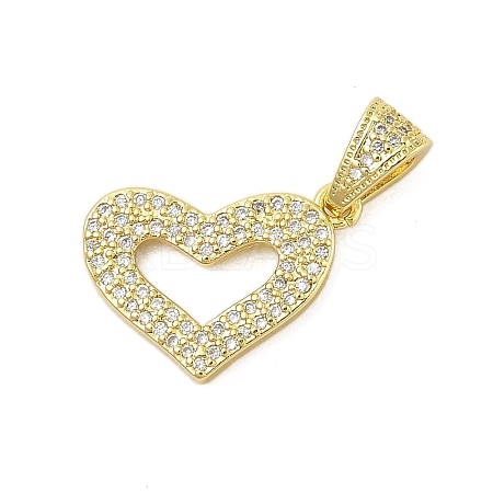 Rack Plating Brass Micro Pave Cubic Zirconia Pendants KK-Z074-47G-1