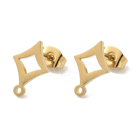 Ion Plating(IP) 304 Stainless Steel Stud Earring Findings STAS-I206-72G-1