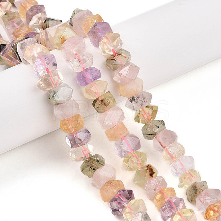 Natural Amethyst & Citrine & Rose Quartz & Prehnite Beads Strands G-N347-09A-12-1