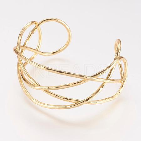 Brass Cuff Bangle BJEW-P168-C08-1