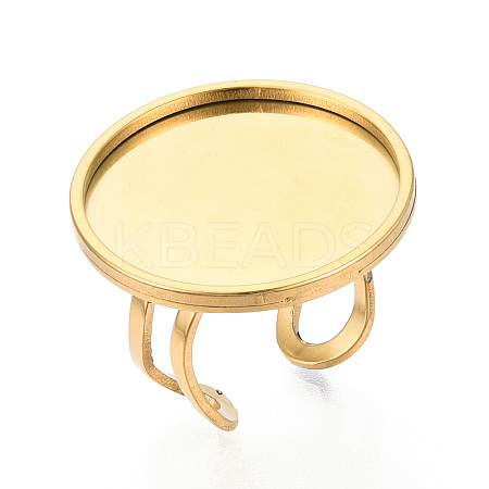 304 Stainless Steel Cuff Ring Findings STAS-S080-040I-G-1