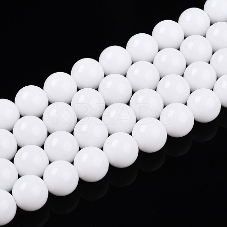 Baking Paint Opaque Glass Beads Strands LS-GLAA-T032-P10mm-02-1