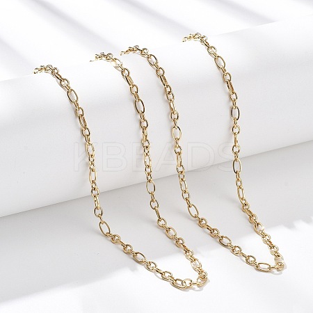 3.5MM 304 Stainless Steel Oval Link Chain Necklaces NJEW-T016-08G-1