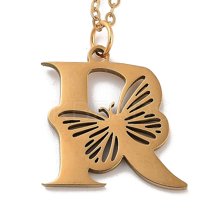 PVD Vacuum Plating 201 Stainless Steel Necklaces NJEW-R267-01R-G-1