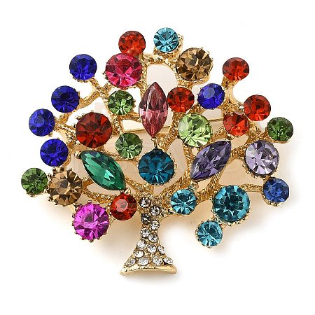 Christmas Alloy Colorful Rhinestone Brooches JEWB-U009-10B-1