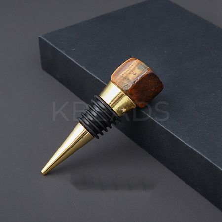Natural Tiger Eye Red Wine Stoppers PW-WG26592-06-1