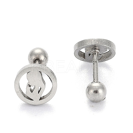 Tarnish Resistant 201 Stainless Steel Cartilage Earrings for Mother's Day EJEW-R147-32-1