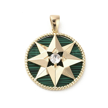Brass Micro Pave Clear Cubic Zirconia Pendants KK-P260-30G-1