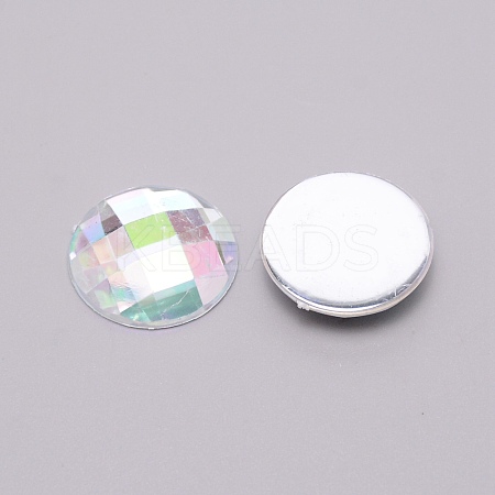 Acrylic Faceted Cabochons OACR-WH0025-11A-1