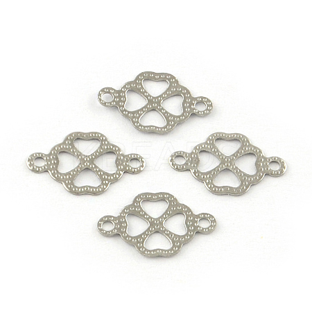 Tarnish Resistant Clover 201 Stainless Steel Links connectors STAS-R063-78-1