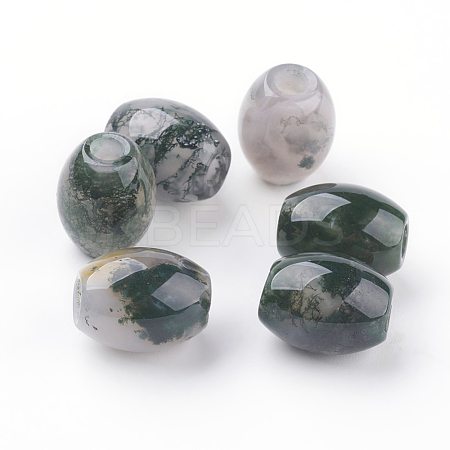 Natural Moss Agate Beads X-G-F528-15-1
