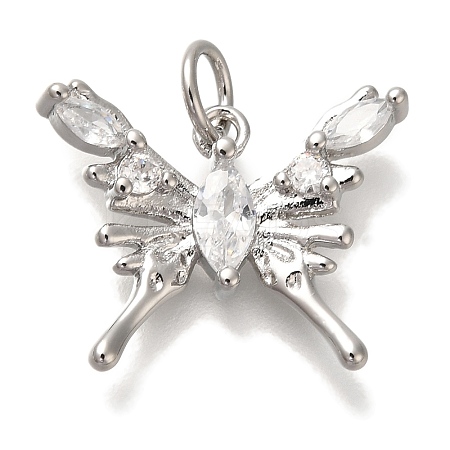 Rack Plating Brass Micro Pave Cubic Zirconia Pendants KK-I720-38P-1