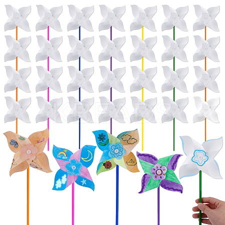Paper & PVC Blank DIY Pinwheels Craft for Kids Art and Craft DIY-WH0128-20-1