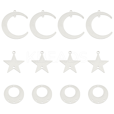 18Pcs 3 Style 201 Stainless Steel Links Connectors & Chandelier Components Links STAS-UN0021-57P-1