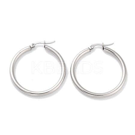 Non-Tarnish Ring 304 Stainless Steel Hoop Earrings for Women Men EJEW-B049-01D-P-1