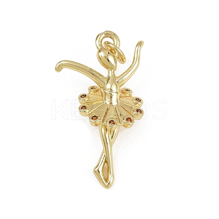 Brass Micro Pave Cubic Zirconia Pendants KK-D409-42G-A-1