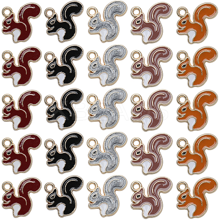 SUNNYCLUE 50Pcs 5 Colors Alloy Enamel Pendants ENAM-SC0004-07-1