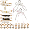 Alloy & Velvet & Polyester Pendants & Alloy Safety Pin Brooch AJEW-SP0002-07-1