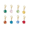 10Pcs Flower Glass Pendant Decorations HJEW-JM03772-02-S-1
