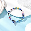 3Pcs 3 Colors Cross 304 Stainless Steel Charm Bracelets BJEW-JB12262-3