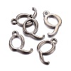 Gunmetal Plated Alloy Letter Pendants PALLOY-P097-03-Q-2