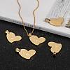 304 Stainless Steel Heart Lord's Prayer Cross Pendants X-STAS-O065-15-5