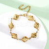 304 Stainless Steel Spiral Shell Shape Link Bracelets for Women BJEW-L706-04G-2