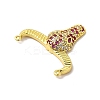 Rack Plating Brass Micro Pave Cubic Zirconia Connector Charms KK-P230-04G-04-3