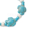 Synthetic Turquoise & Natural Freshwater Shell Beads Stretch Bracelets for Women BJEW-JB12017-02-4